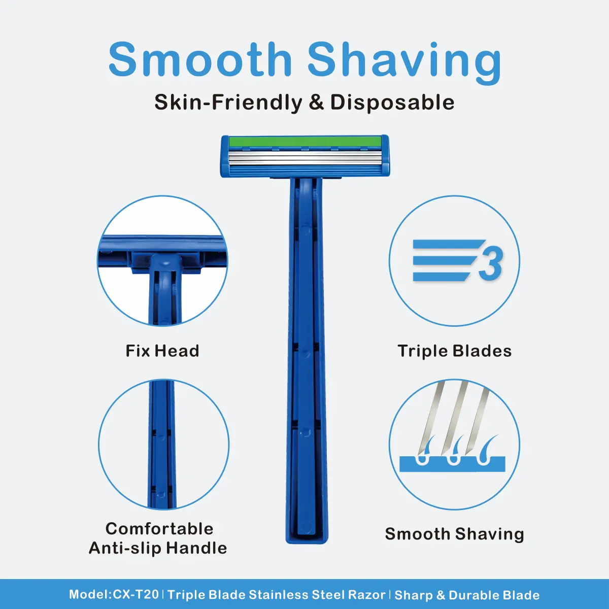 Print your logo VIVAC branding example on pink razor handle