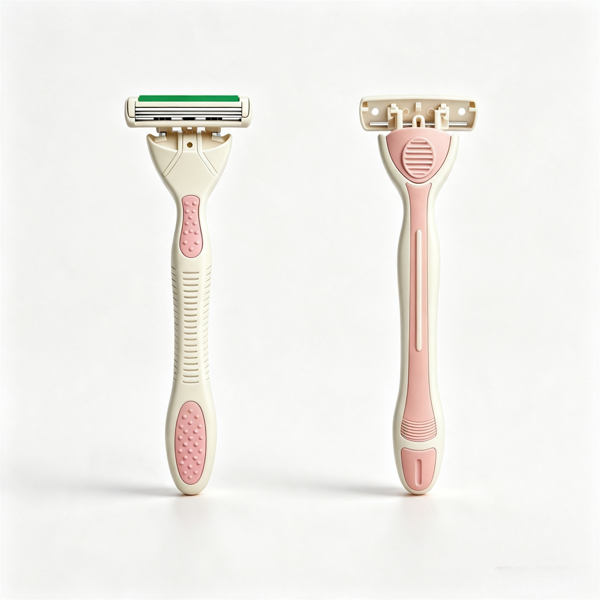 CX-T41 Rubber Handle Triple Blade Facial Disposable Shaving Razor for Women